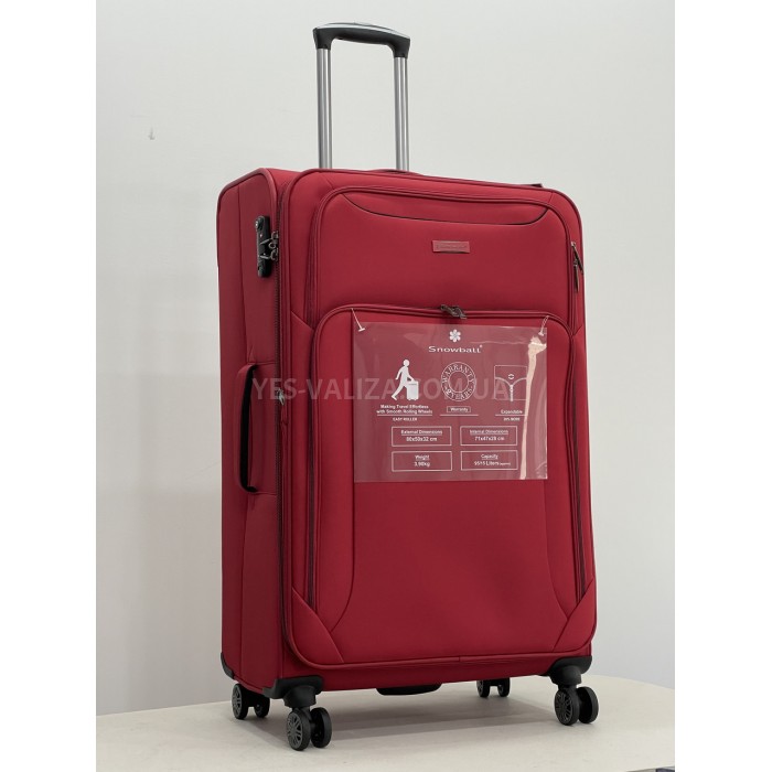 Чемодан Snowball большой L ткань красный 77х47х28(+5)см/108л/3.9кг, фото 3