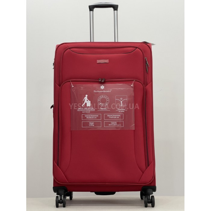 Валіза Snowball велика L тканина червона 77х47х28(+5)см/108л/3.9кг, фото 5