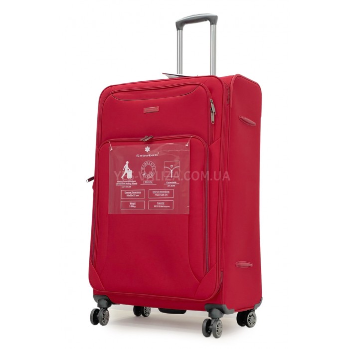 Валіза Snowball велика L тканина червона 77х47х28(+5)см/108л/3.9кг, фото 1