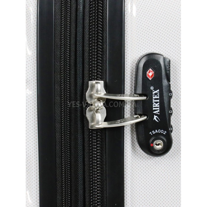 Валіза Airtex середня M полікарбонат біла 66х43х25(+5)см/76л/3.5кг, фото 8