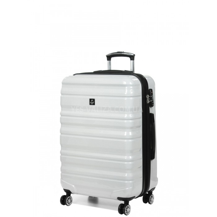 Валіза Airtex середня M полікарбонат біла 66х43х25(+5)см/76л/3.5кг, фото 1