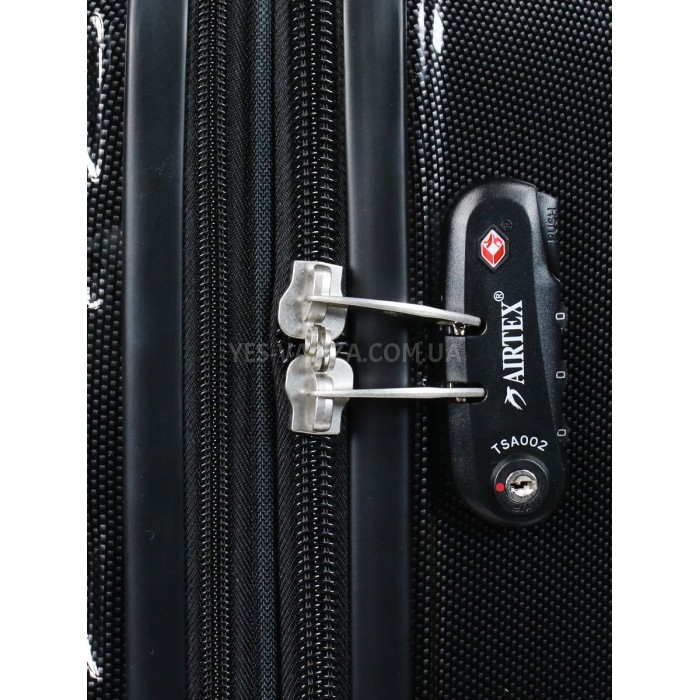 Валіза Airtex середня M полікарбонат чорна 66х43х25(+5)см/76л/3.5кг, фото 8