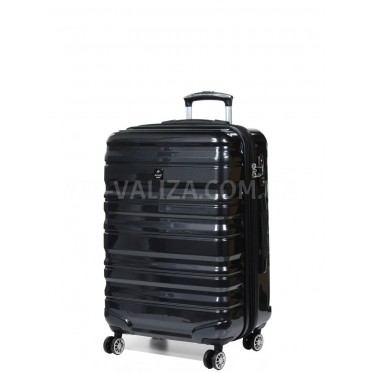 Валіза Airtex середня M полікарбонат чорна 66х43х25(+5)см/76л/3.5кг