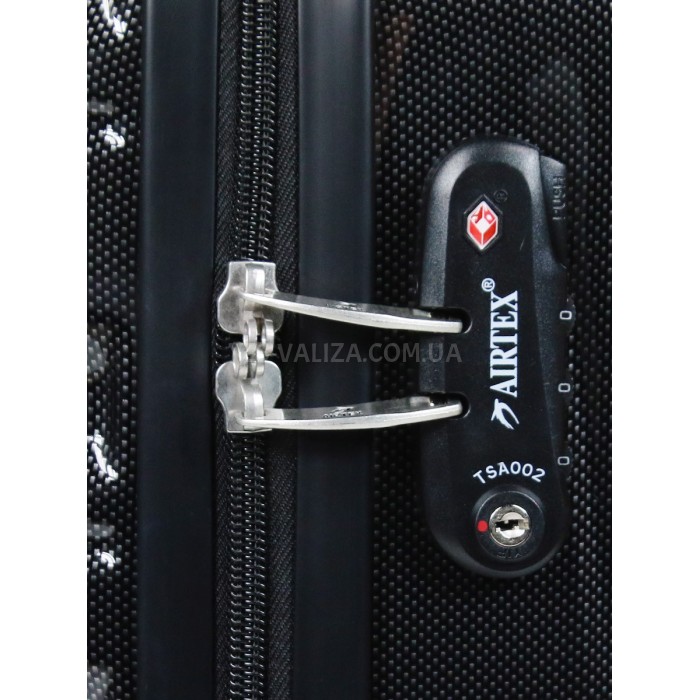 Чемодан Airtex ручная кладь S поликарбонат чёрный 55х36х20см/35л/2.4кг, фото 8