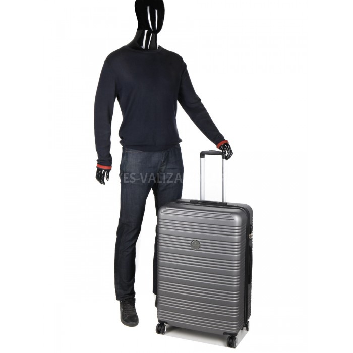 Валіза Франція велика L сіра 75х52х31(+5)см/115л/4.3кг/Worldline 805, фото 10