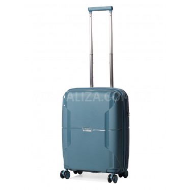 Валіза мала S поліпропілен синя 55х40х21(+5)см/47л/2.6кг/Airtex 245