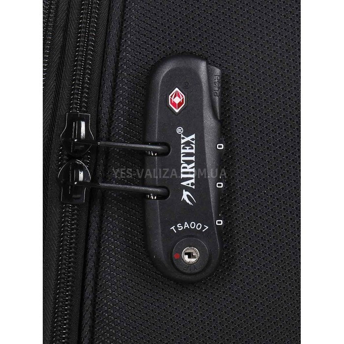 Чемодан большой L ткань чёрный 78х46х28(+5)см/107л/3.2кг/Airtex 6900, фото 8