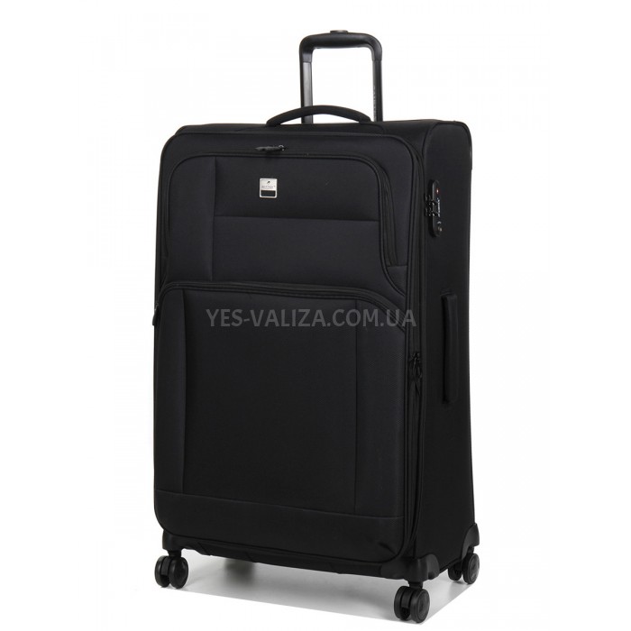 Чемодан большой L ткань чёрный 78х46х28(+5)см/107л/3.2кг/Airtex 6900, фото 1