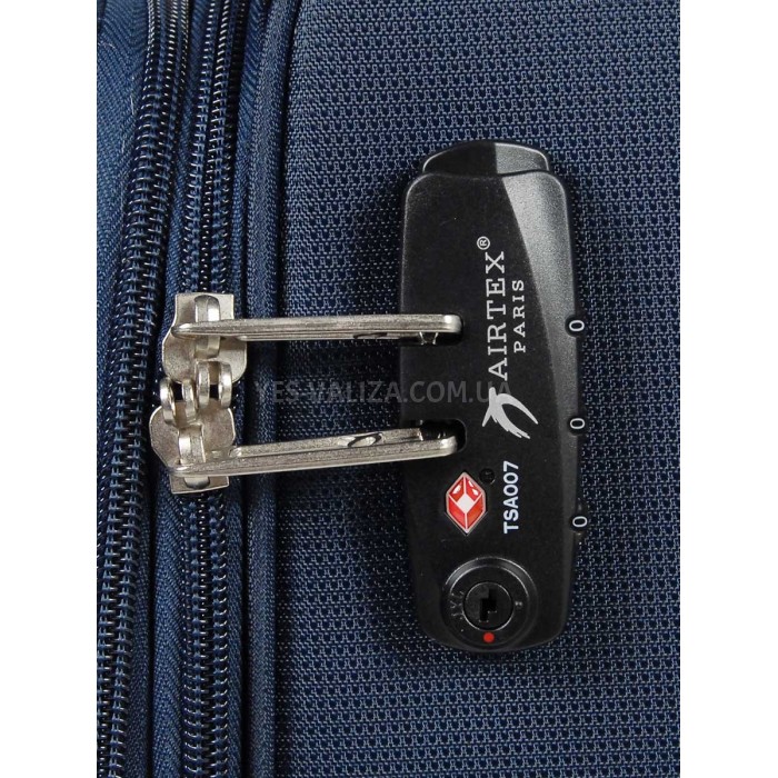Чемодан ручная кладь S ткань синий 55х36х20(+5)см/33л/2.5кг/Airtex 825, фото 8