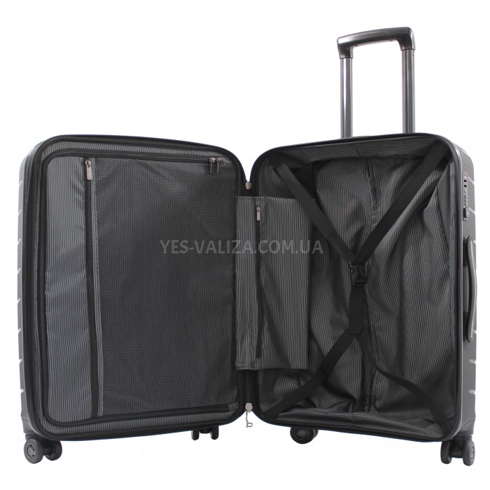 Валіза середня M поліпропілен чорна 67х45х26+5см/83л/4кг/Snowball 61303, фото 10