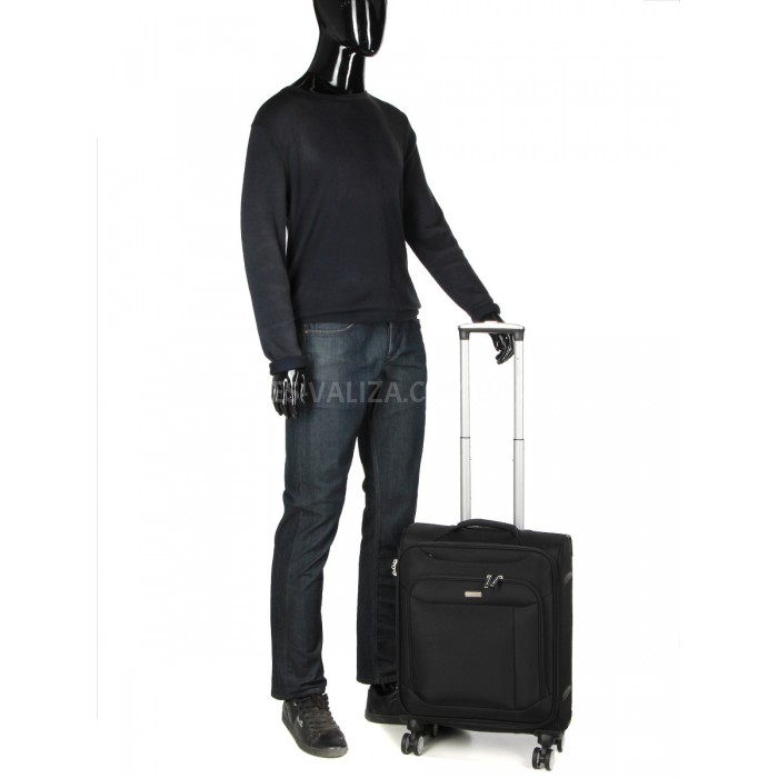 Чемодан ручная кладь S ткань чёрный 55х36х20см/35л/2.5кг/Snowbal 87303, фото 10