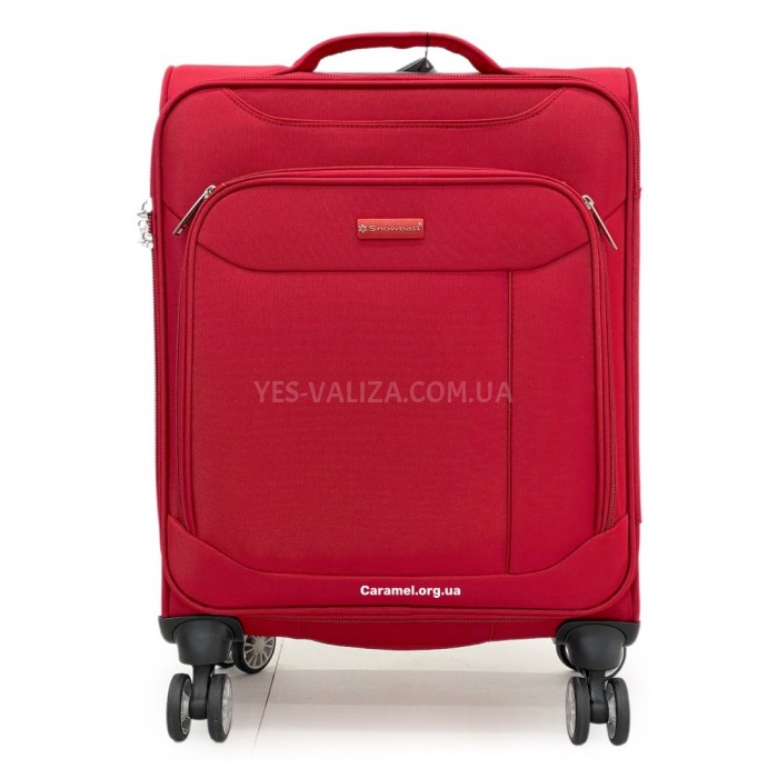 Валіза ручна поклажа S тканина червона 55х36х20/35л/2.5кг/Snowbal87303, фото 3