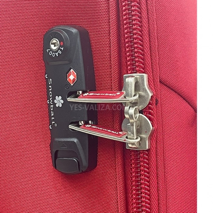 Чемодан ручная кладь S ткань красный 55х36х20/35л/2.5кг/Snowball 87303, фото 7