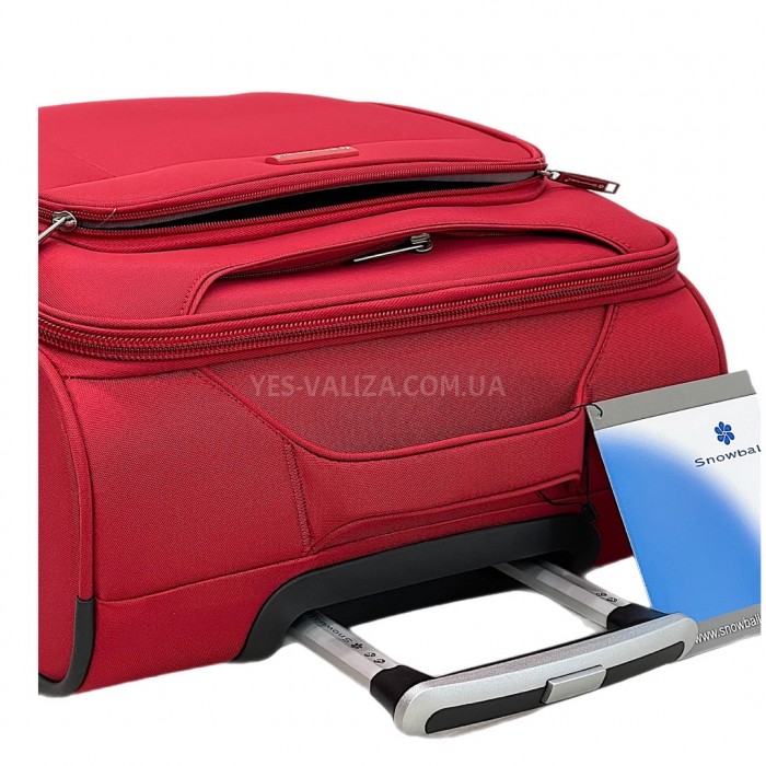 Чемодан ручная кладь S ткань красный 55х36х20/35л/2.5кг/Snowball 87303, фото 6