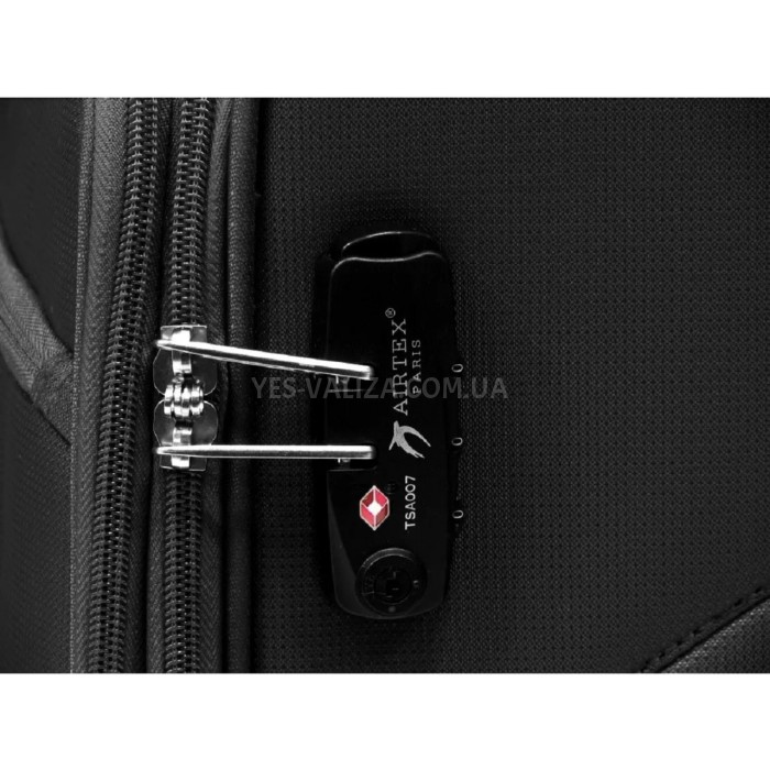Чемодан большой L ткань чёрный 79х47х30(+5)см/99л/3.5кг/Airtex 825, фото 6
