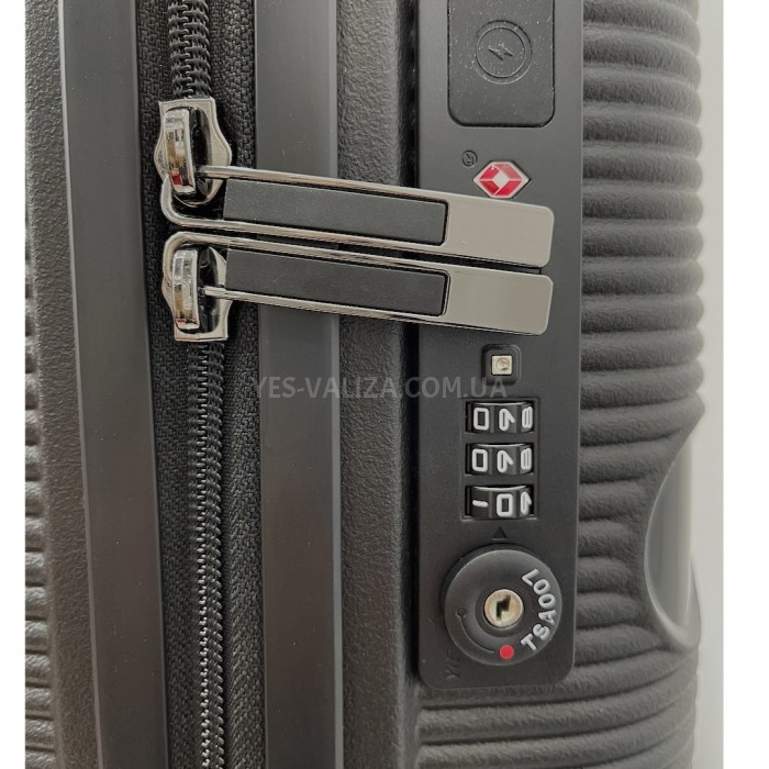 Валіза Airtex ручна поклажа S поліпропілен чорна 55х40х20см/38л/2.4кг, фото 6