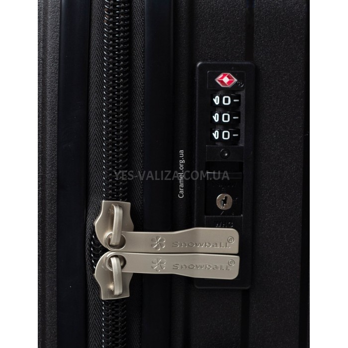 Валіза ручна поклажа S поліпропілен чорна 55х36х20/35л/2.7кг/Snowball, фото 8
