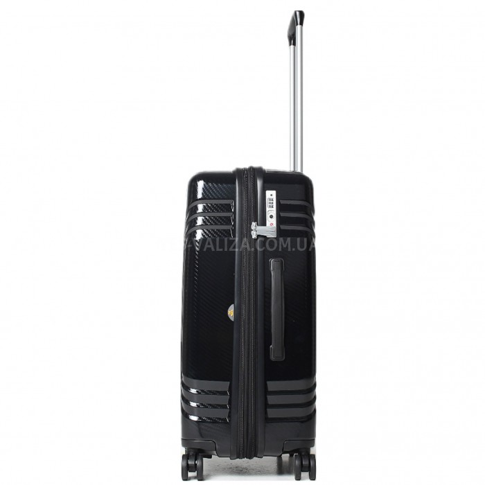 Валіза велика L полікарбонат чорна 76х52х30(+5)см/125л/5кг/Airtex 641, фото 7