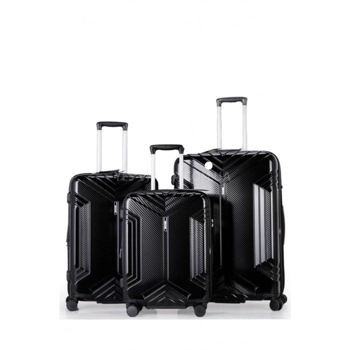 Чемодан большой L поликарбонат чёрный 76х52х30+5см/125л/5кг/Airtex 641, фото 9