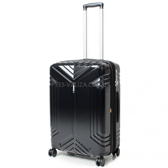 Чемодан большой L поликарбонат чёрный 76х52х30+5см/125л/5кг/Airtex 641, фото 2