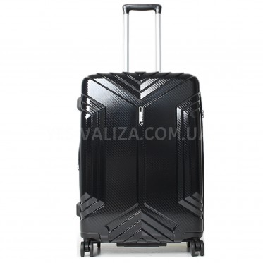 Чемодан большой L поликарбонат чёрный 76х52х30+5см/125л/5кг/Airtex 641