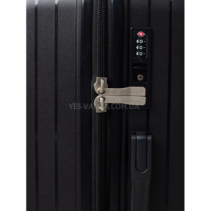 Валіза середня M поліпропілен чорна 66х46х26/67л/3.5кг/Snowball 20203, фото 8
