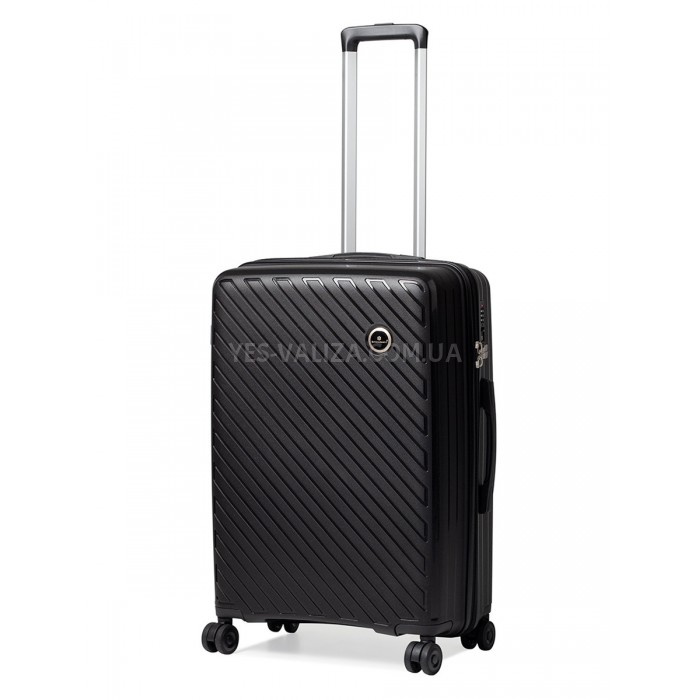 Чемодан средний M полипропилен чёрный 66х46х26/67л/3.5кг/Snowbal 20203, фото 1