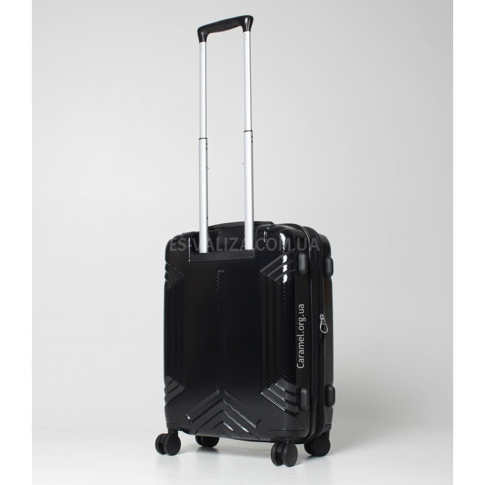 Валіза мала S полікарбонат чорна 55х40х22(+5)см/50л/2.8кг/Airtex 641, фото 3