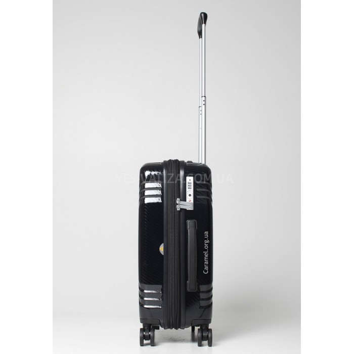 Чемодан малый S поликарбонат чёрный 55х40х22+5см/50л/2.8кг/Airtex 641, фото 5
