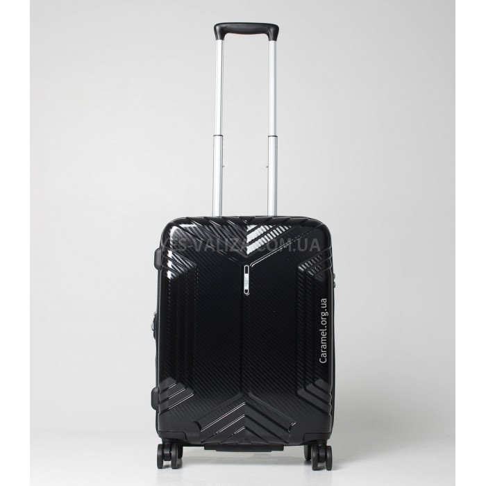 Чемодан малый S поликарбонат чёрный 55х40х22+5см/50л/2.8кг/Airtex 641, фото 2