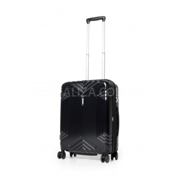 Валіза мала S полікарбонат чорна 55х40х22(+5)см/50л/2.8кг/Airtex 641