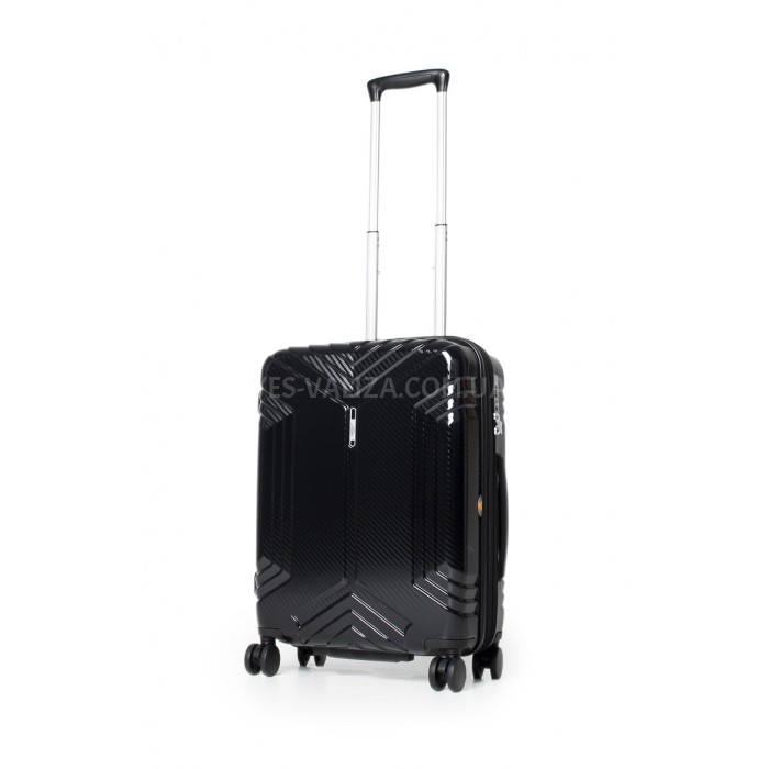 Чемодан малый S поликарбонат чёрный 55х40х22+5см/50л/2.8кг/Airtex 641, фото 1