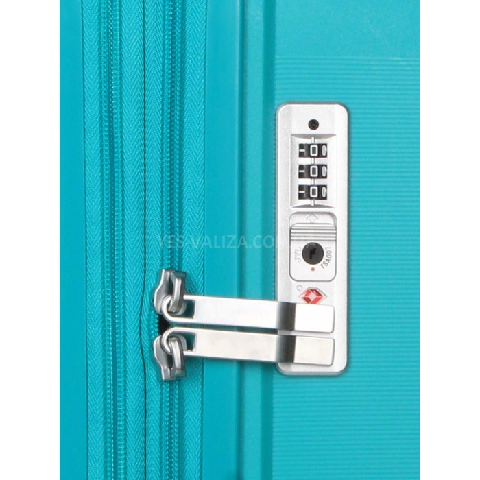 Валіза Airtex велика L поліпропілен бірюза 79х52х30(+5)см/131л/5кг, фото 6