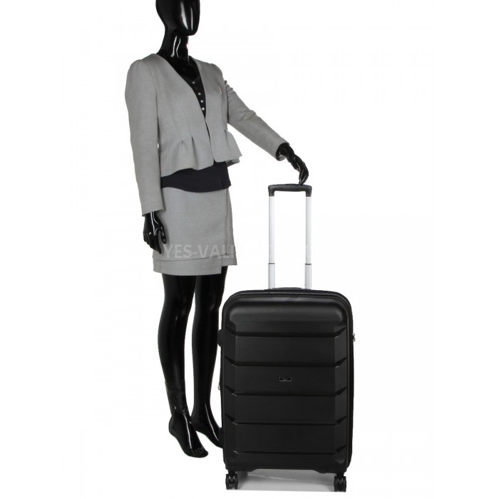 Валіза Airtex середня M поліпропілен чорна 67х47х26(+5)см/87л/4.1кг, фото 9