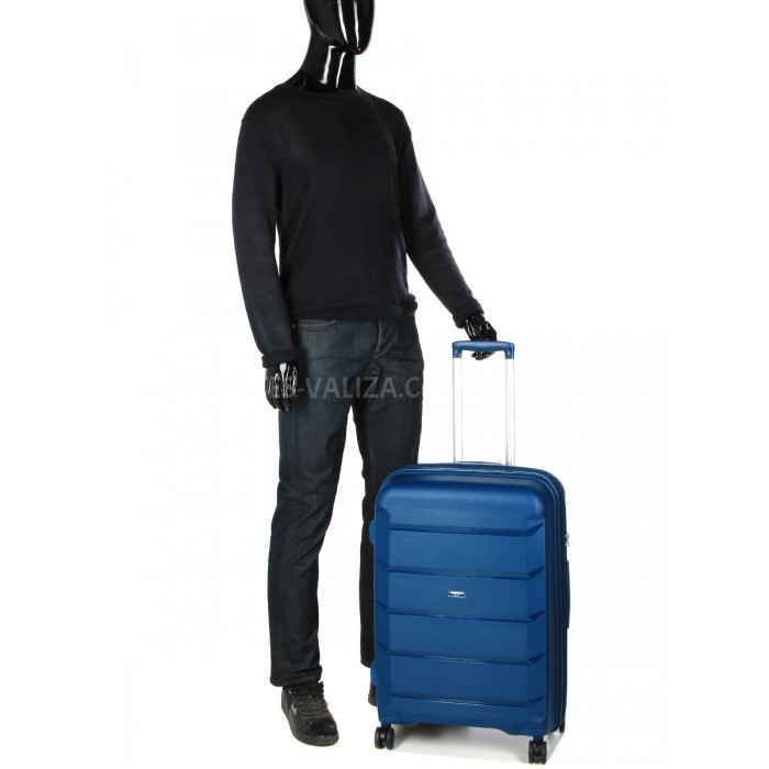 Валіза Airtex середня M поліпропілен синя 67х47х26(+5)см/87л/4.1кг, фото 10