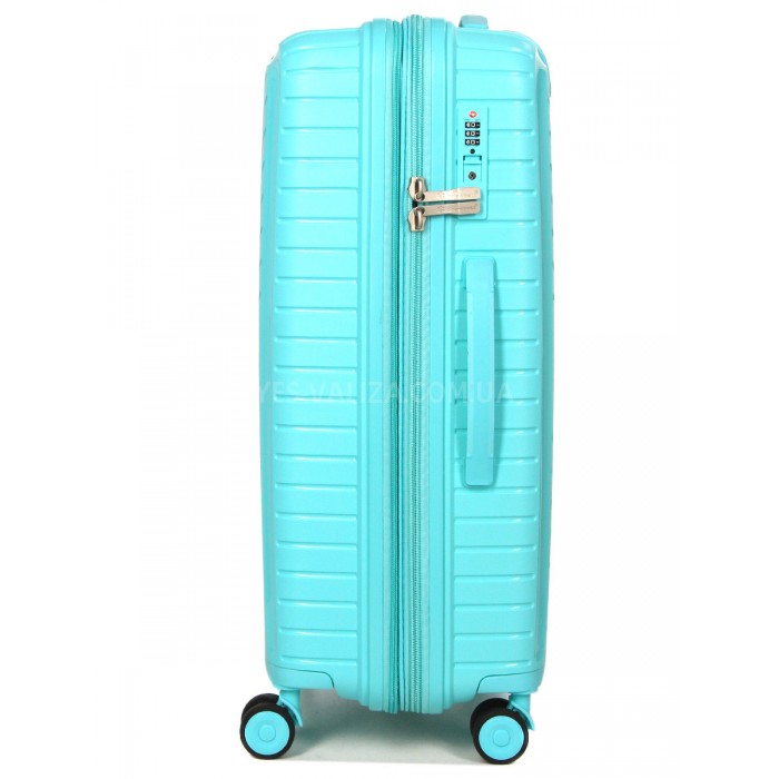 Валіза середня M поліпропілен бірюза 67х47х26(+5)см/83л/3.7кг/Snowball, фото 4