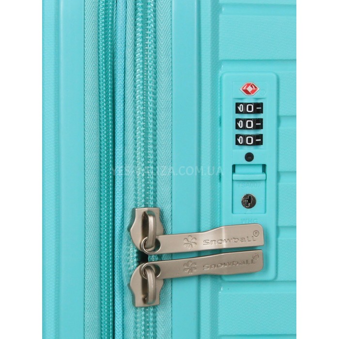 Валіза ручна поклажа S поліпропілен бірюза 55х36х20/35л/2.5кг/Snowball, фото 8