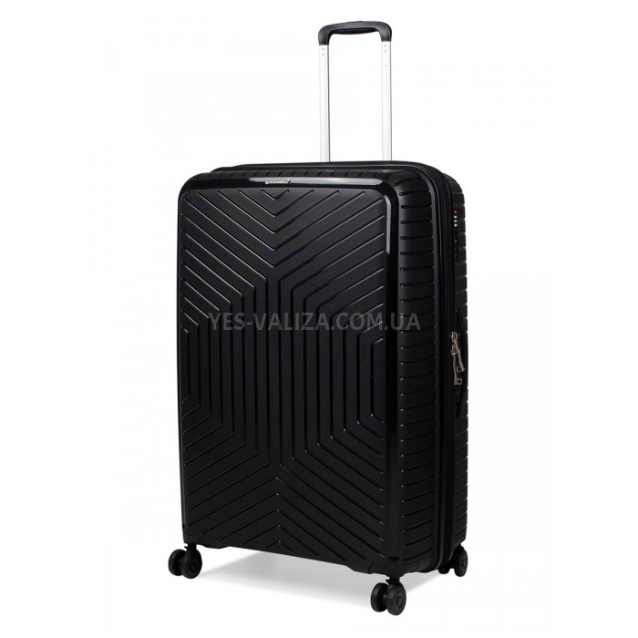 Чемодан большой L полипропилен чёрный 77х53х32+5см/133л/4.4кг/Snowball, фото 2