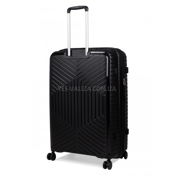 Чемодан большой L полипропилен чёрный 77х53х32+5см/133л/4.4кг/Snowball, фото 3