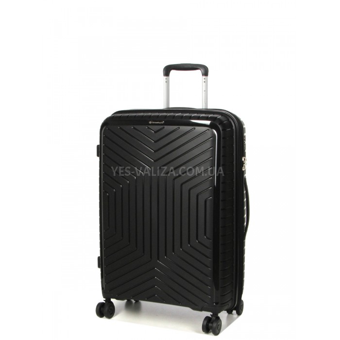 Чемодан средний M полипропилен чёрный 67х47х26(+5)см/83л/3.7кг/Snowbal, фото 2