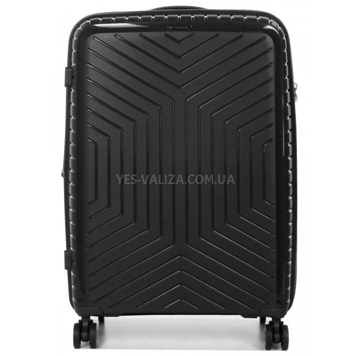 Валіза середня M поліпропілен чорна 67х47х26(+5)см/83л/3.7кг/Snowball, фото 3