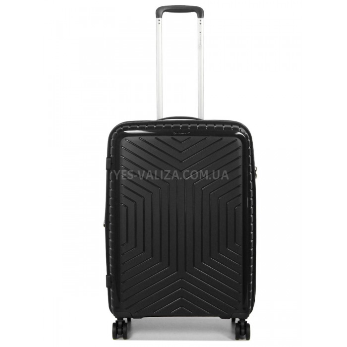 Чемодан средний M полипропилен чёрный 67х47х26(+5)см/83л/3.7кг/Snowbal, фото 1