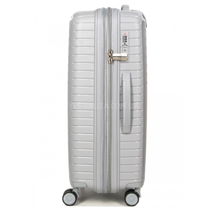 Валіза середня M поліпропілен сіра 67х47х26(+5)см/83л/3.7кг/Snowball, фото 4