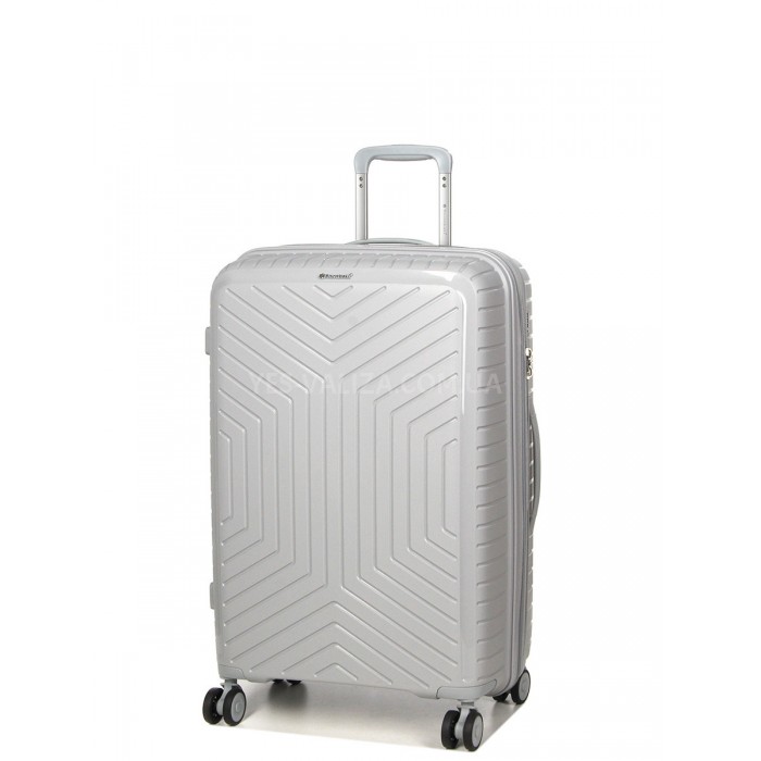 Чемодан средний M полипропилен серый 67х47х26(+5)см/83л/3.7кг/Snowball, фото 2