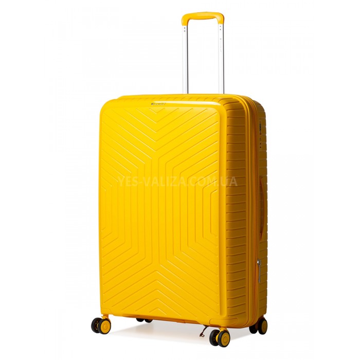 Чемодан большой L полипропилен жёлтый 77х53х32+5см/133л/4.4кг/Snowball, фото 2