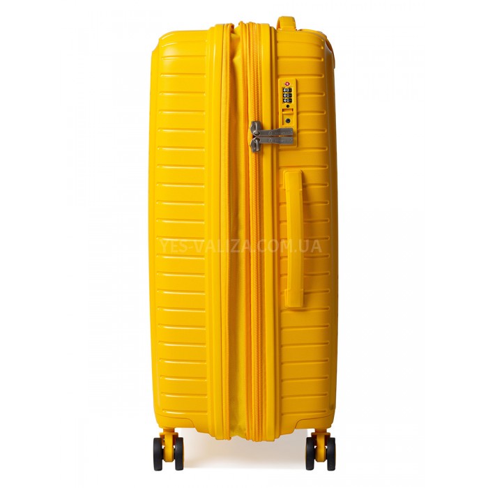 Чемодан большой L полипропилен жёлтый 77х53х32+5см/133л/4.4кг/Snowball, фото 6