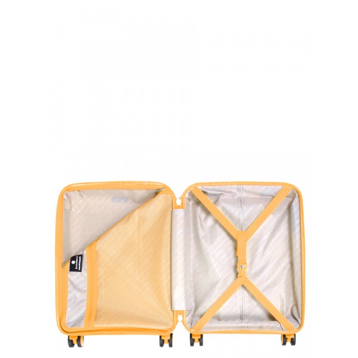 Чемодан ручная кладь S полипропилен жёлтый 55х36х20/35л/2.5кг/Snowball, фото 10