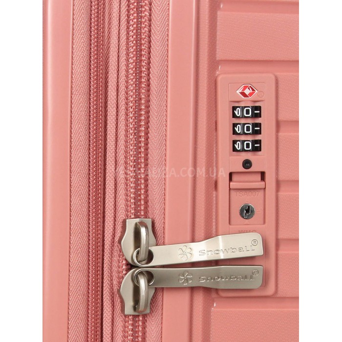 Валіза велика L поліпропілен пудра 77х53х32(+5)см/133л/4.4кг/Snowball, фото 8