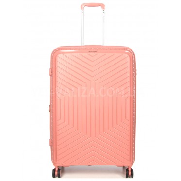 Чемодан большой L полипропилен пудра 77х53х32+5см/133л/4.4кг/Snowball