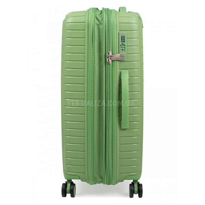 Чемодан большой L полипропилен зелёный 77х53х32+5см/133л/4.4кг/Snowbal, фото 6